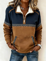 Cleo | Zip-Neck Colorblock Sweater