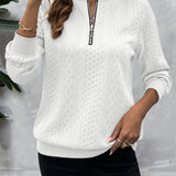 Corinne | Textured Half-Zip Sweatshirt