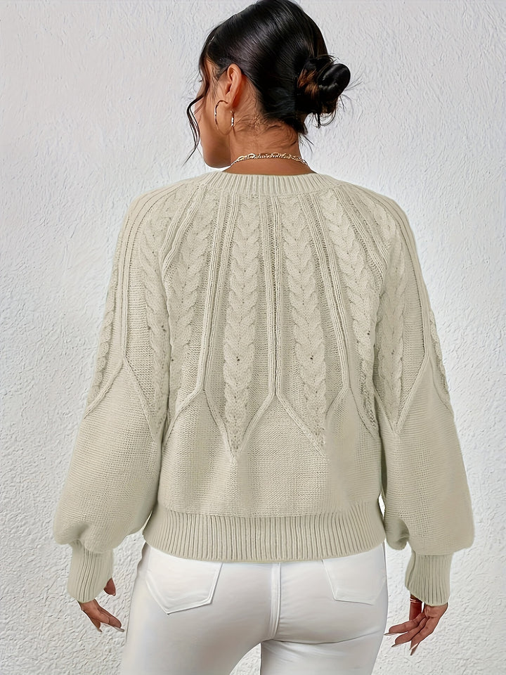 Greta | Cable-Knit Round-Neck Sweater