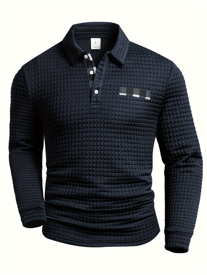 Hollis | Textured Long-Sleeve Polo Shirt