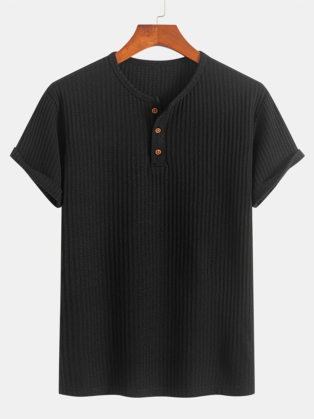 Augustus | Men's Ribbed Knit Henley T-Shirt
