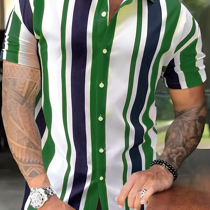 Albert | Men's Vertical Stripe Short Sleeve Shirt