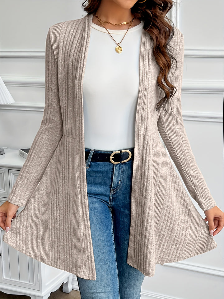 Marianne | Ribbed Longline Open-Front Cardigan