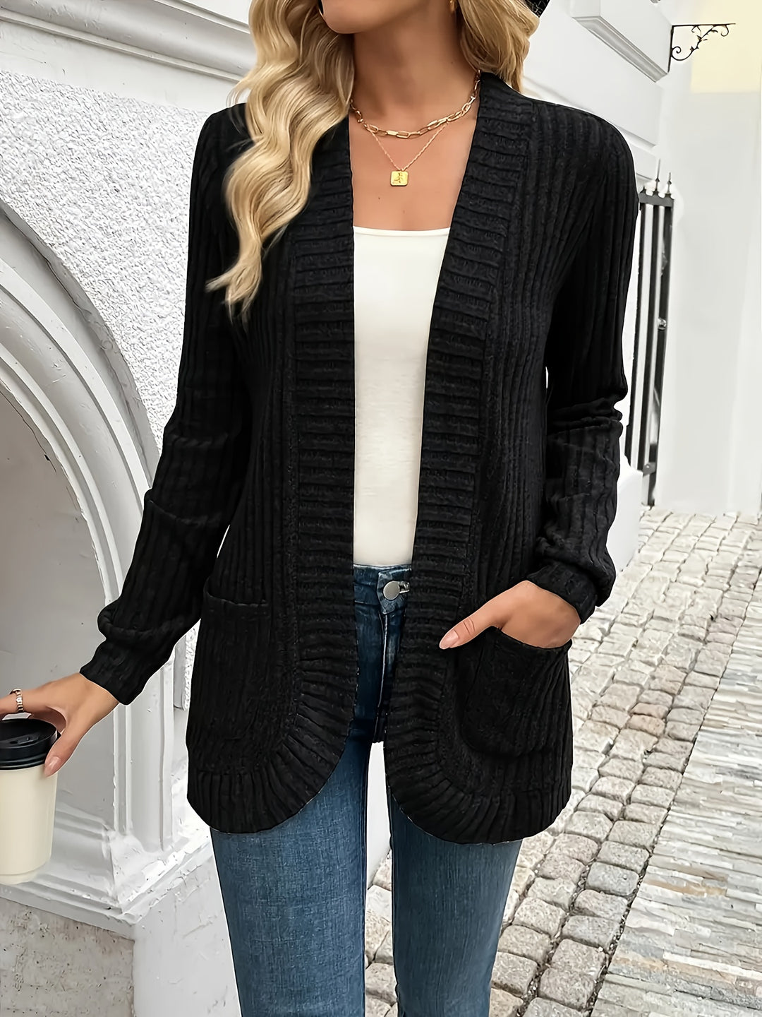 Marguerite | Open-Front Pocket Cardigan