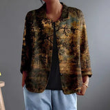 Cosima | Artful Open-Front Jacket