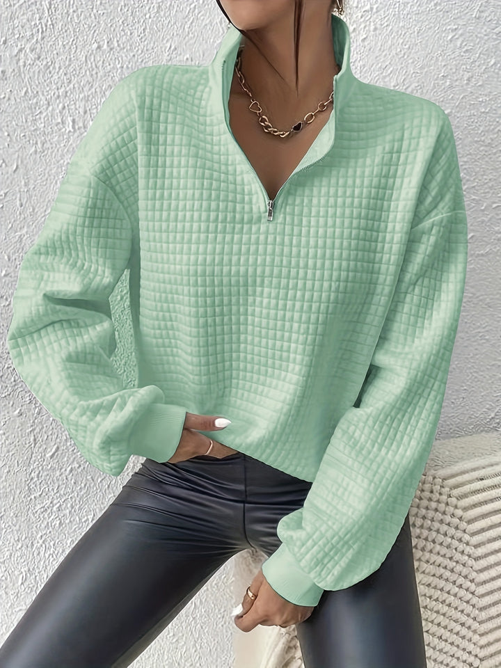 Adelina | Quarter-Zip Textured Sweater