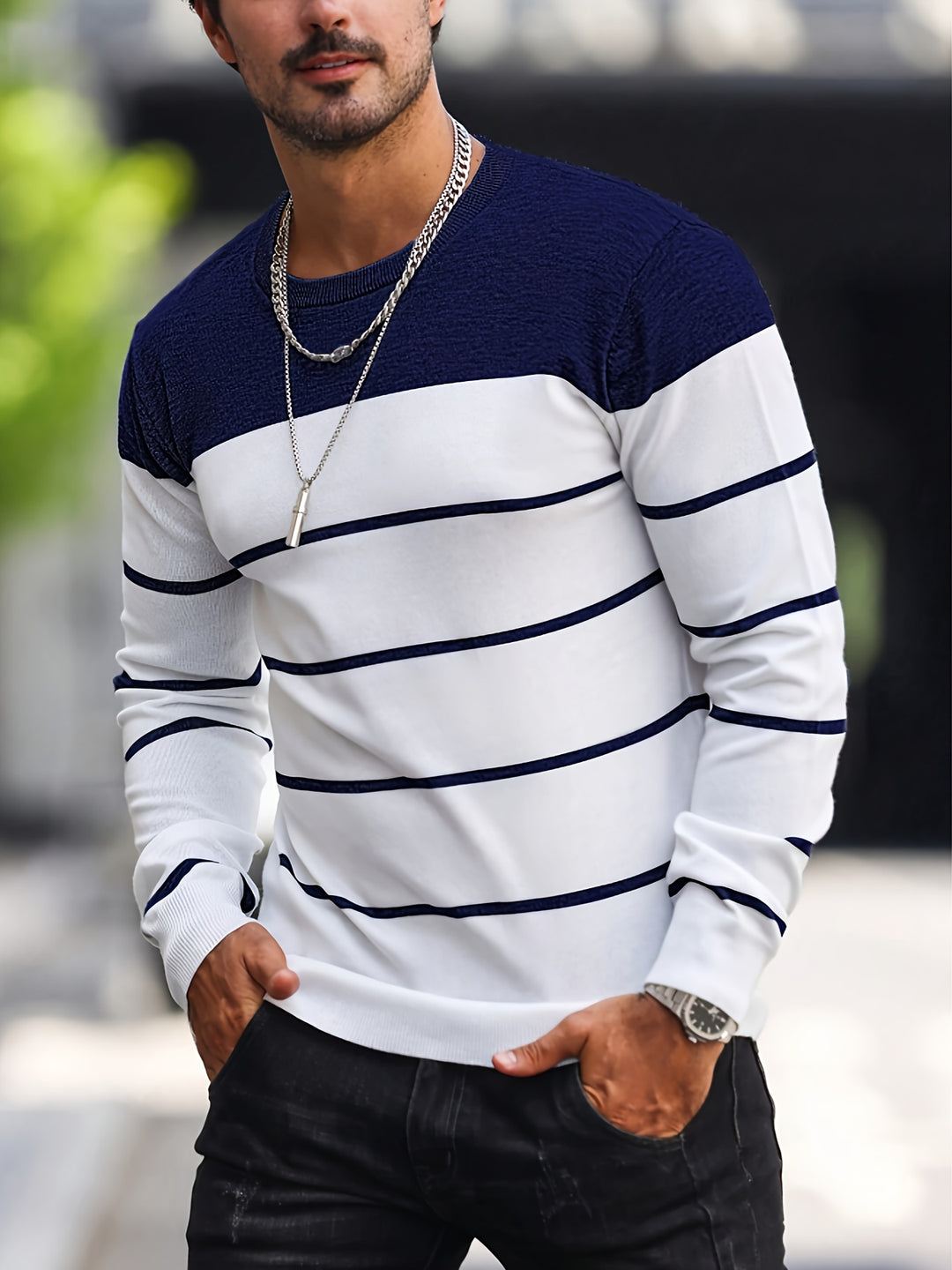 Harvey | Striped Crew Neck Sweater