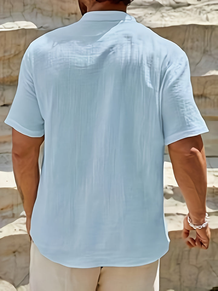 Owen | Men's Linen Henley Beach Shirt