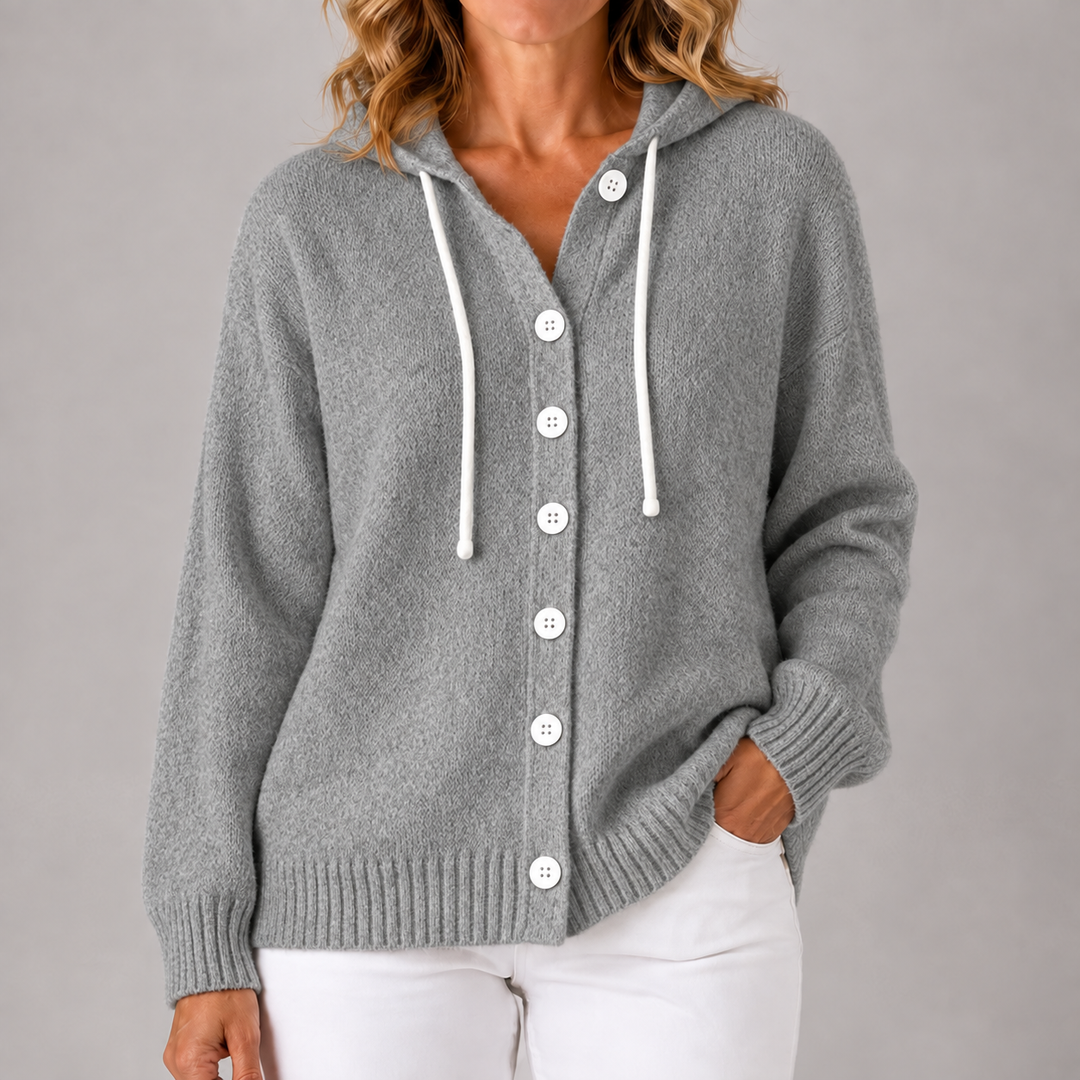 Lucinda | Cozy Hooded Button Cardigan