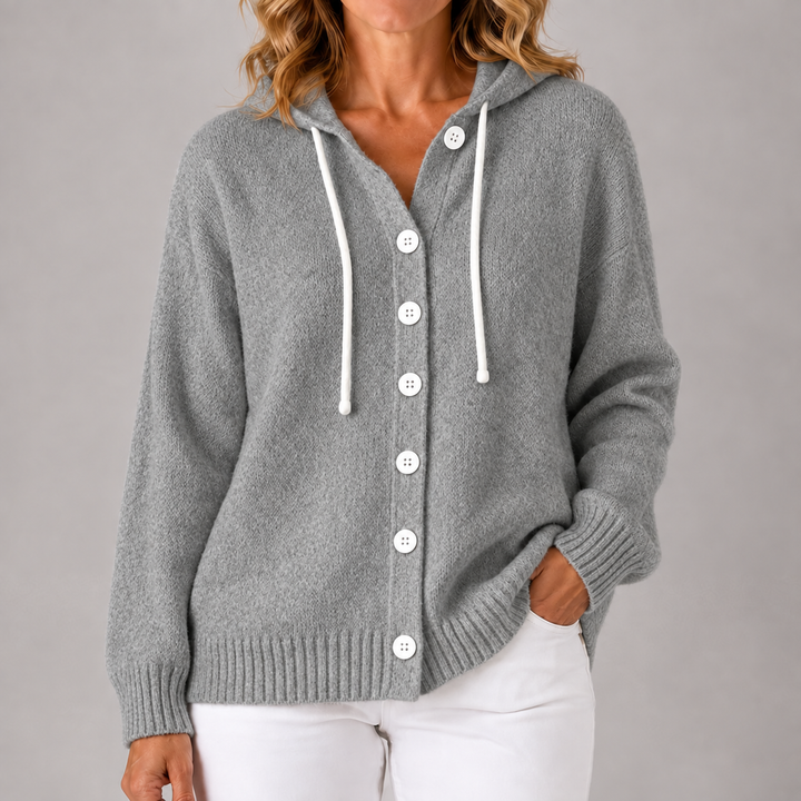 Lucinda | Cozy Hooded Button Cardigan