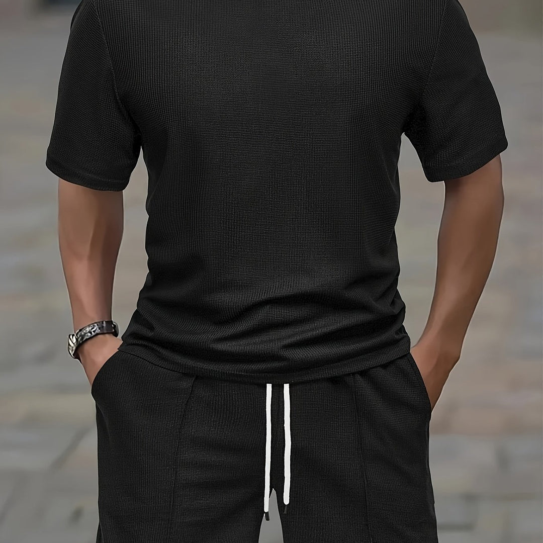 Hollis | Men's Waffle Knit Tee & Shorts Set