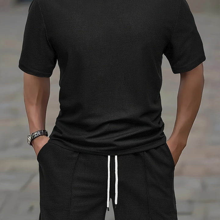 Hollis | Men's Waffle Knit Tee & Shorts Set