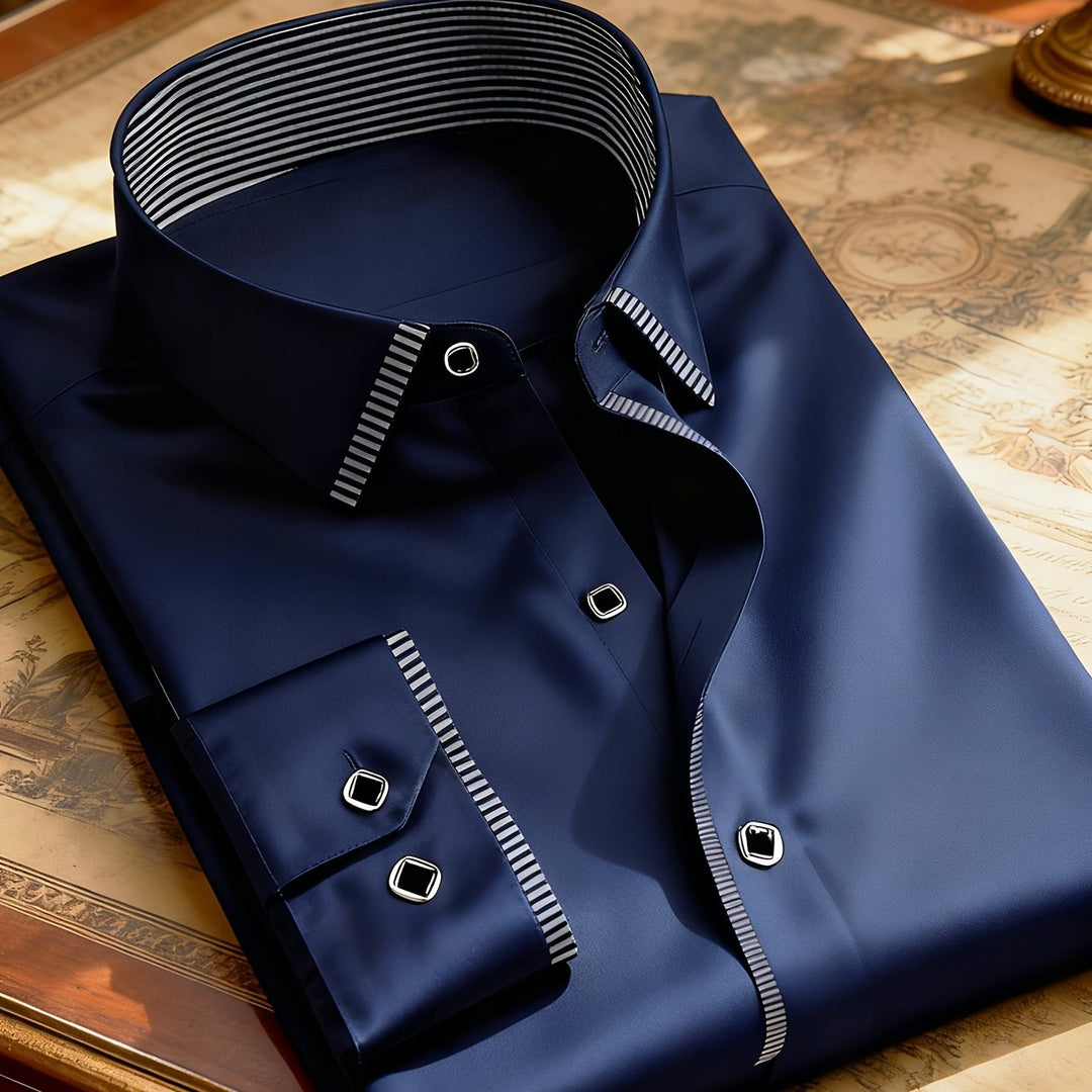 Cassian | Men's Layered Contrast Collar Shirt