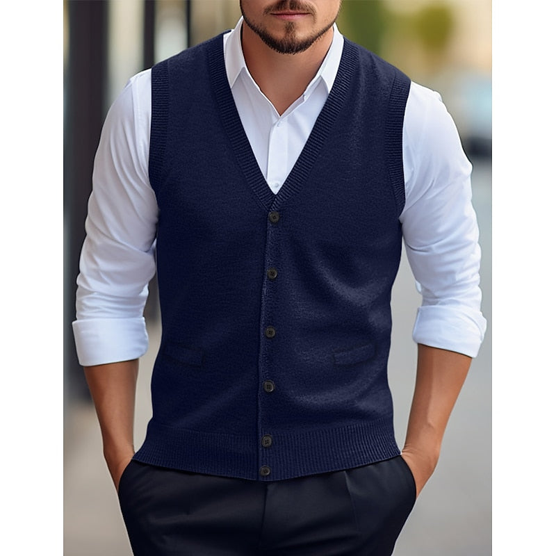 Harold | Christmas Buttoned Sweater Vest