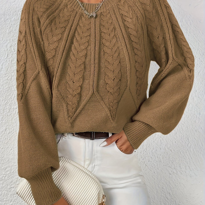 Greta | Cable-Knit Round-Neck Sweater