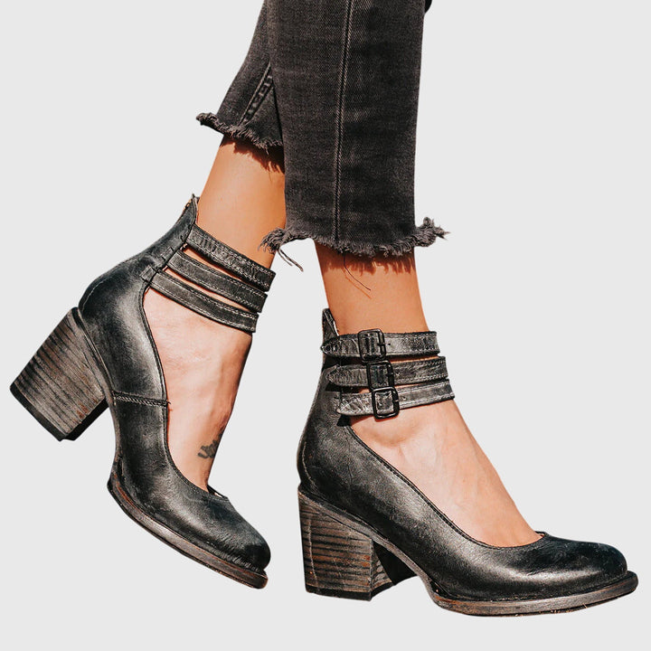 Brynn | Elegant Block-Heel Ankle Heels