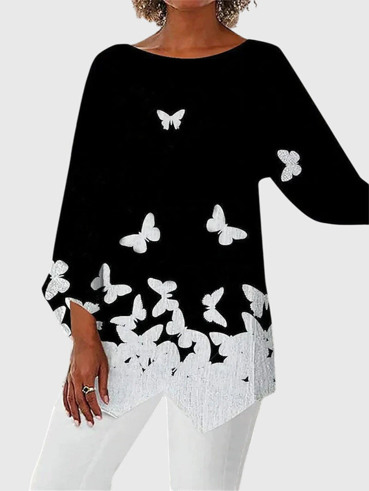 Odette | Shimmer Butterfly Long-Sleeve Top