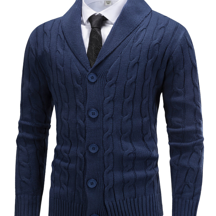 Edmund | Cable-Knit Shawl Collar Cardigan