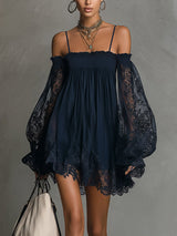 Celia | Off-Shoulder Lace Mini Dress