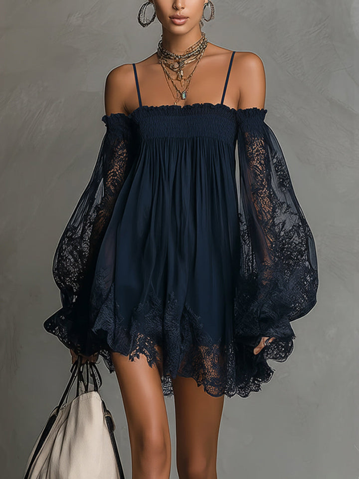 Celia | Off-Shoulder Lace Mini Dress