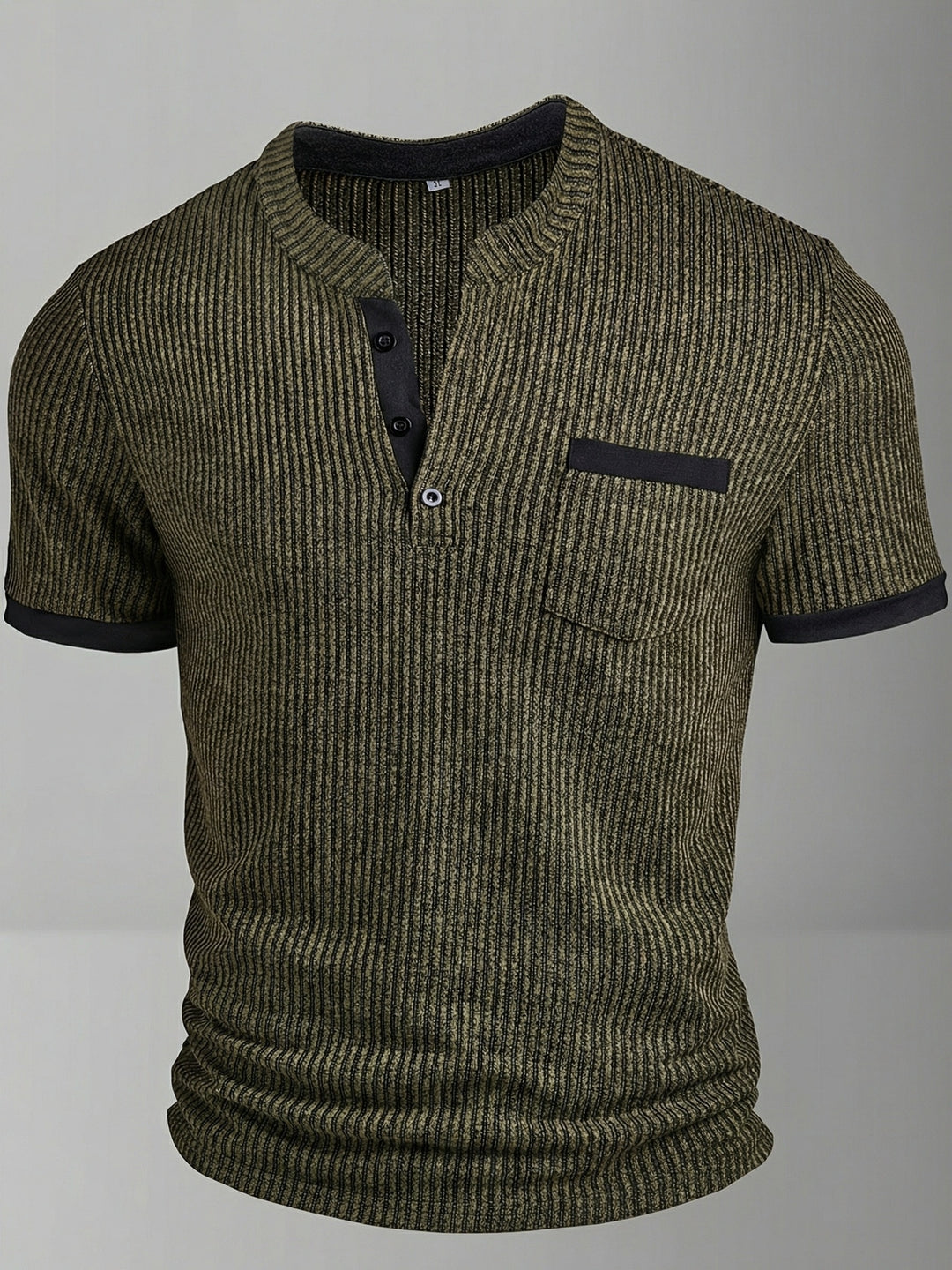 Barry | Men's Textured Knit Short Sleeve Henley