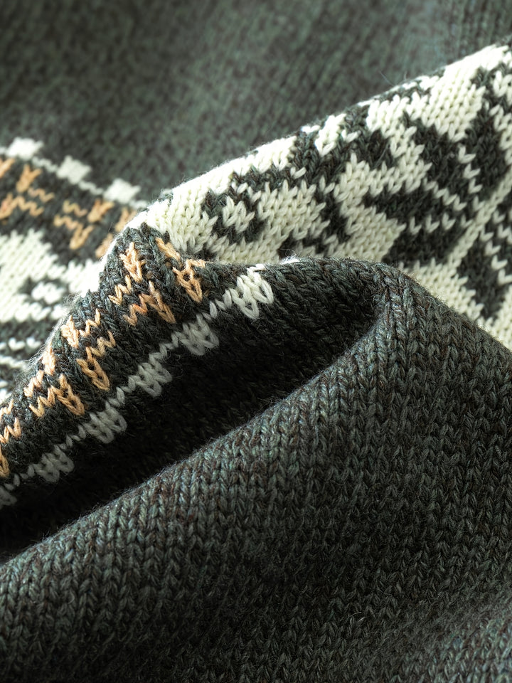Gregory | Snowflake-Knit Zip Cardigan