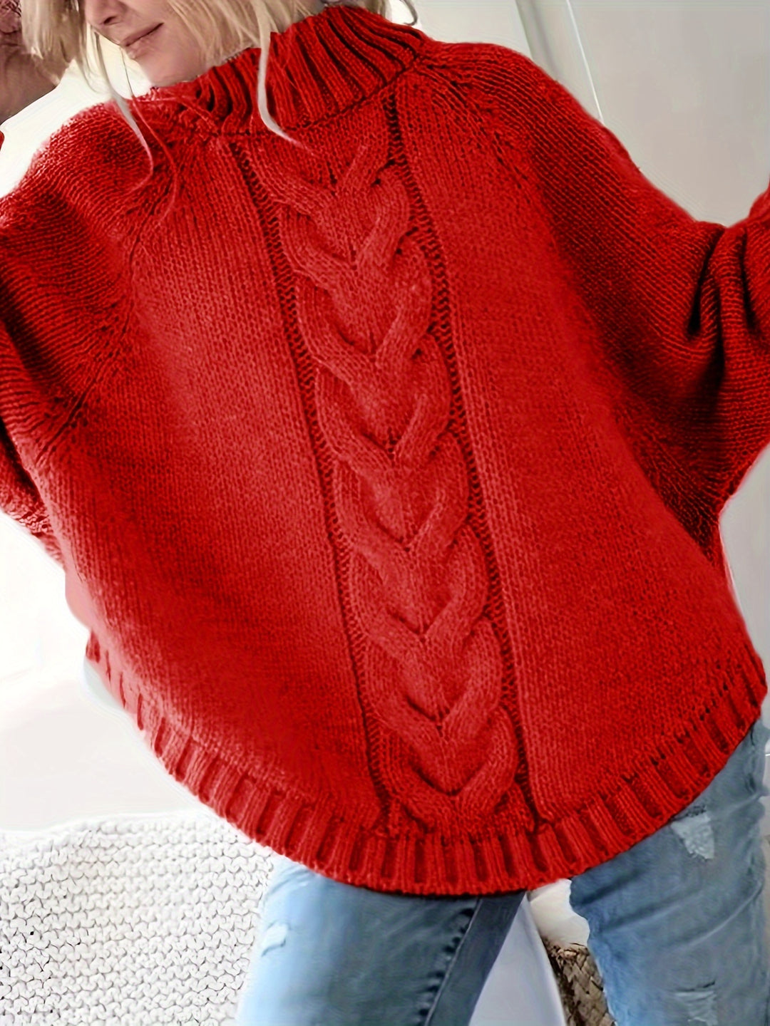 Carolyn | Cable-Knit High-Neck Sweater