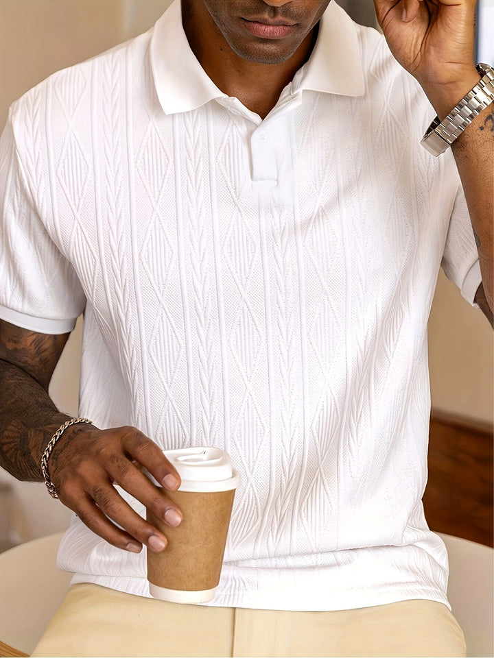 Liam | Men's Textured Knit Short Sleeve Polo