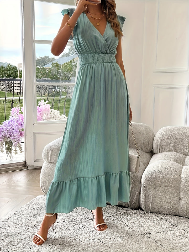 Seraphina | Ruffled V-Neck Midi Dress