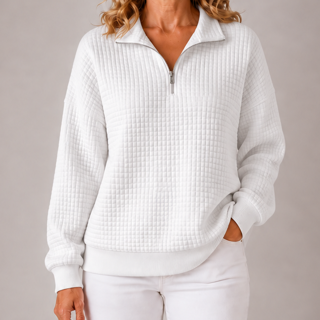 Quinn | Textured Quarter-Zip Pullover