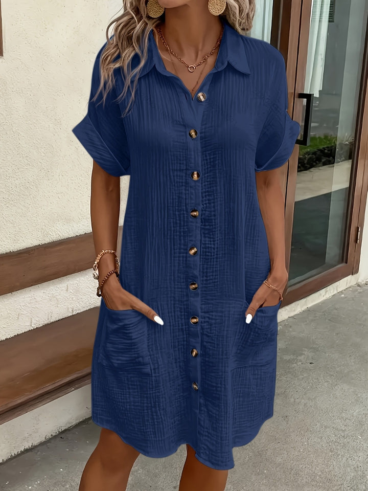 Estelle | Relaxed Button-Front Shirt Dress