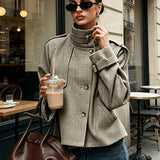 Simone | Stand-Collar Cropped Jacket