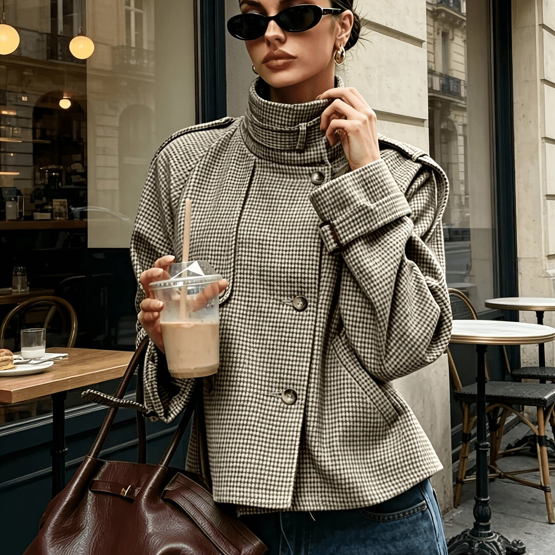 Simone | Stand-Collar Cropped Jacket