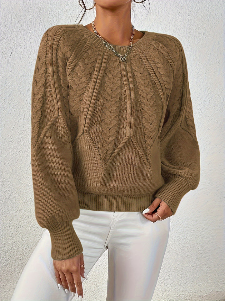 Greta | Cable-Knit Round-Neck Sweater
