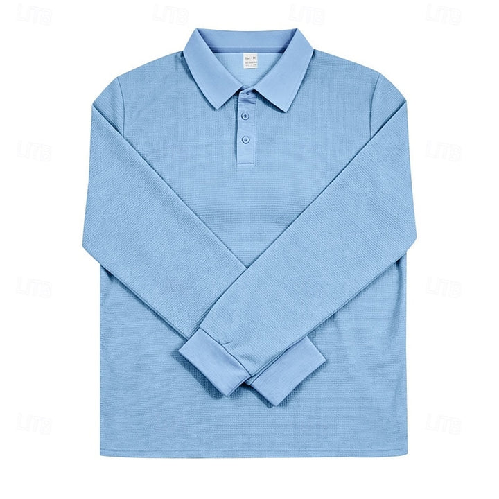 Damon | Textured Long-Sleeve Polo Shirt