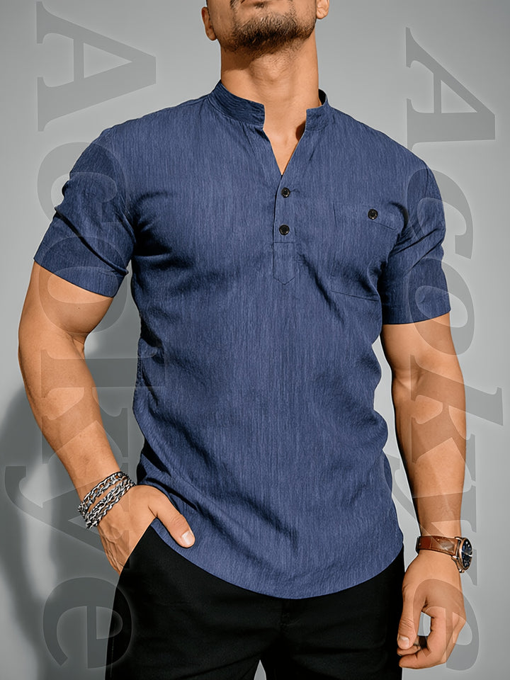 Anders | Stand-Collar Short-Sleeve Shirt