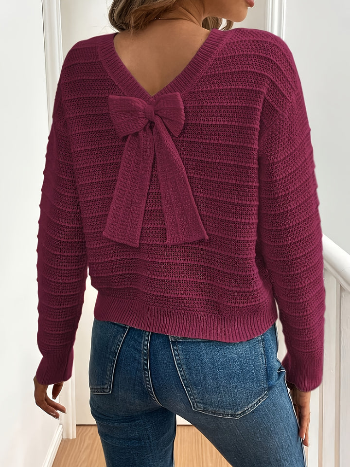 Daphne | Bow-Neck Knit Sweater