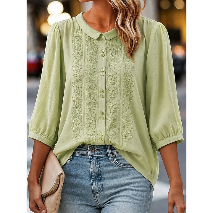 Harriet | Embroidered Peter Pan Collar Blouse