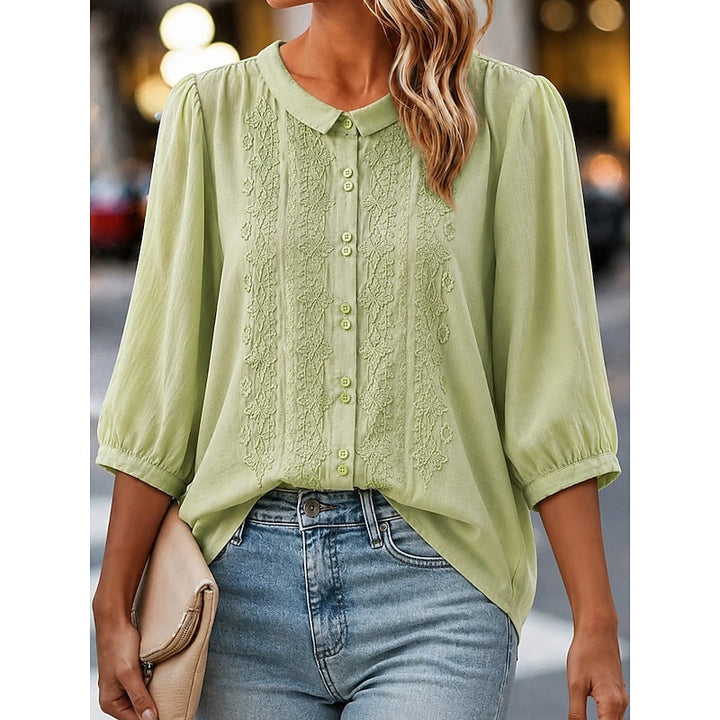Georgia | Embroidered Peter Pan Collar Blouse