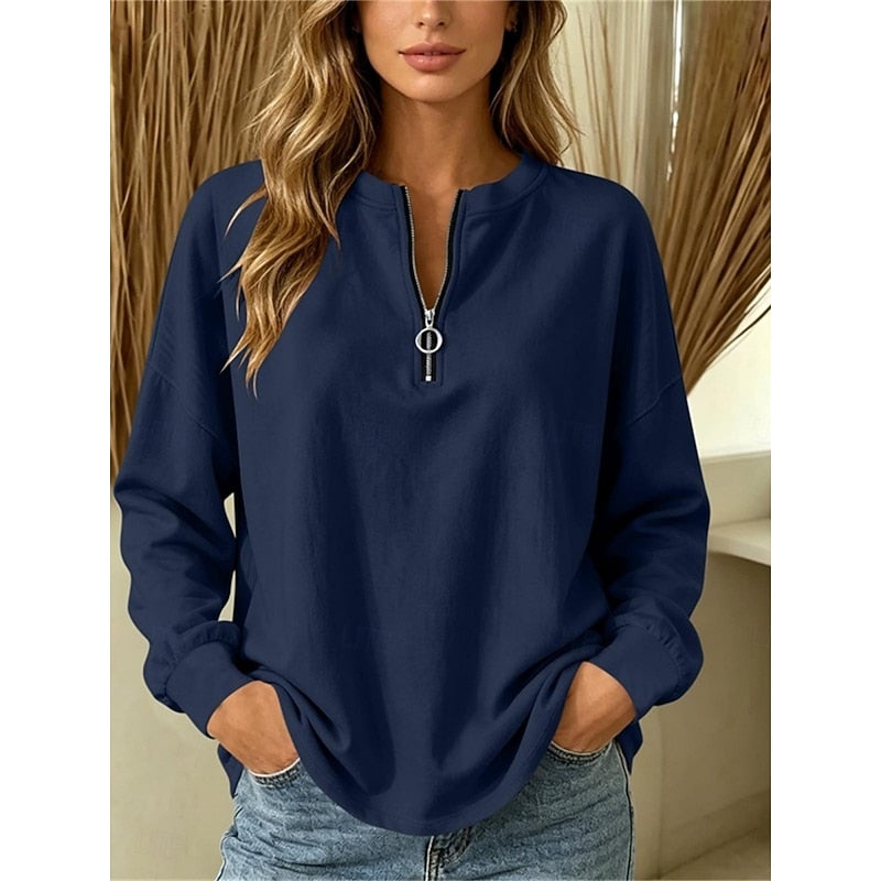 Leona | Relaxed Quarter-Zip Top