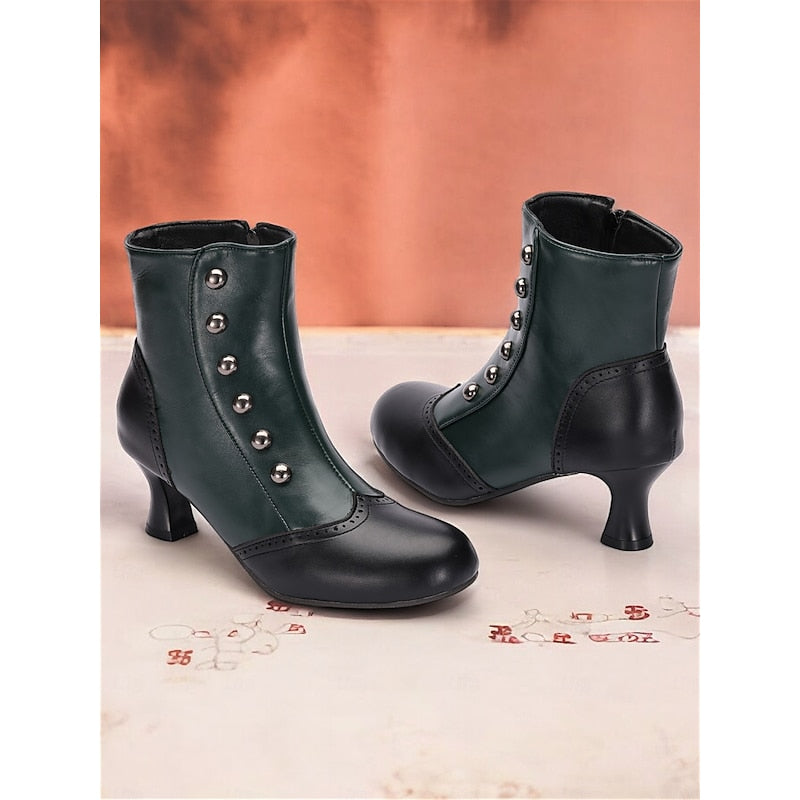 Eleanora | Vintage Two-Tone Ankle Boots