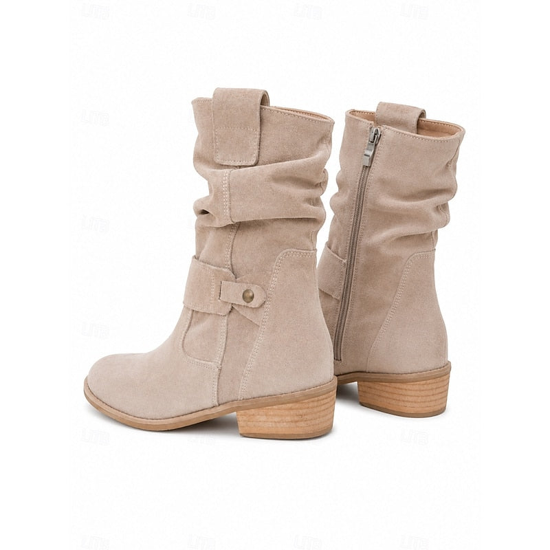 Pamela | Slouchy Buckle Ankle Boots