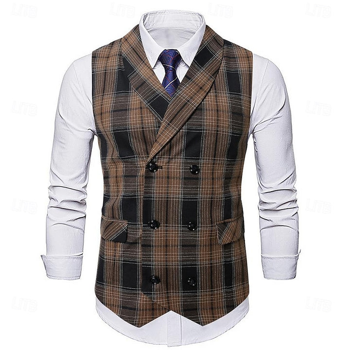 Julian | Double-Breasted Checked Waistcoat