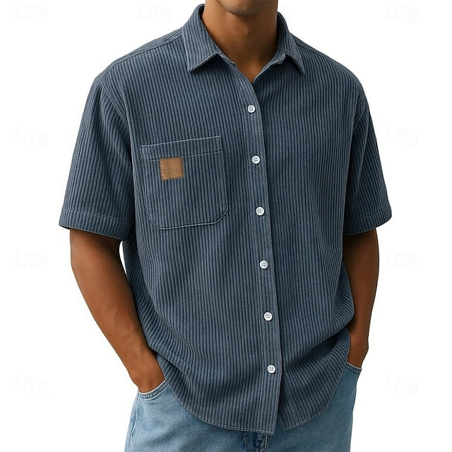 Alan | Men's Corduroy Short Sleeve Shirt