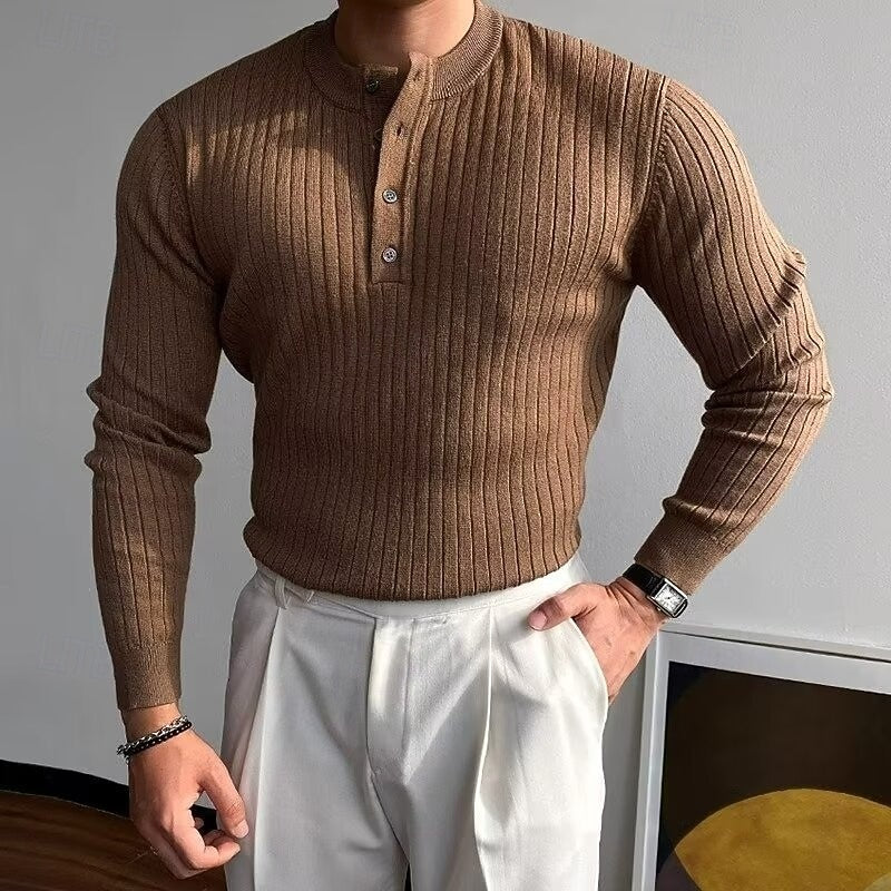 Reid | Ribbed Henley Sweater