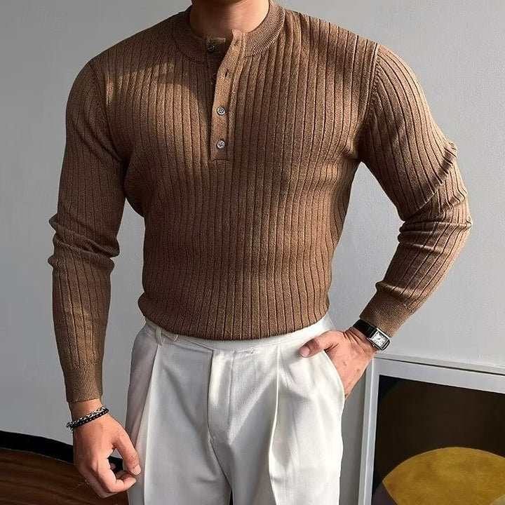 Reid | Ribbed Henley Sweater