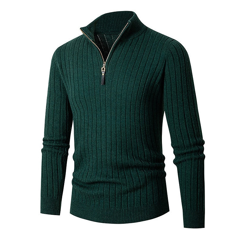 Miles | Ribbed Quarter-Zip Sweater