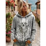Greta | Halloween Skull Graphic Hoodie