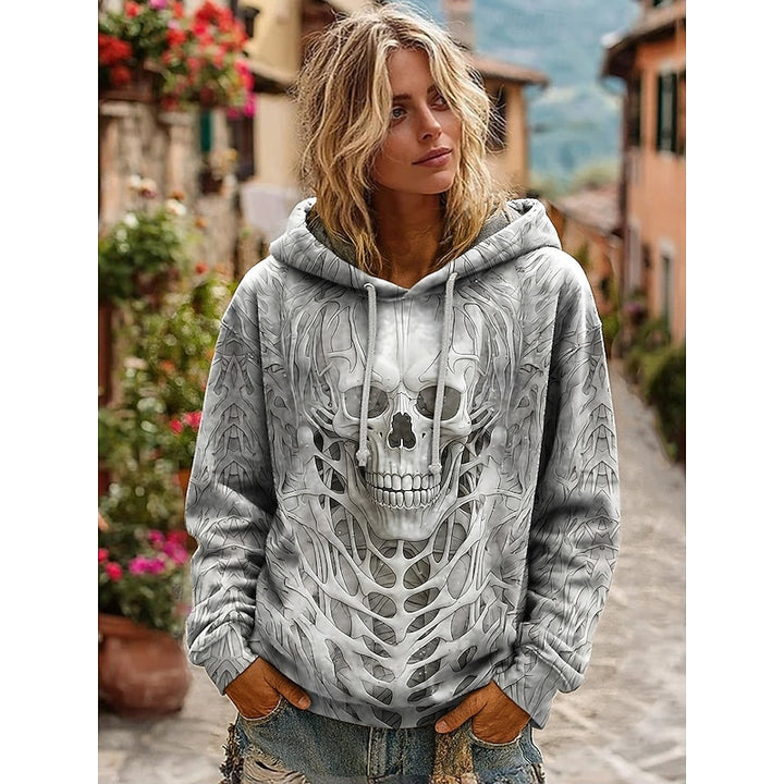 Greta | Halloween Skull Graphic Hoodie