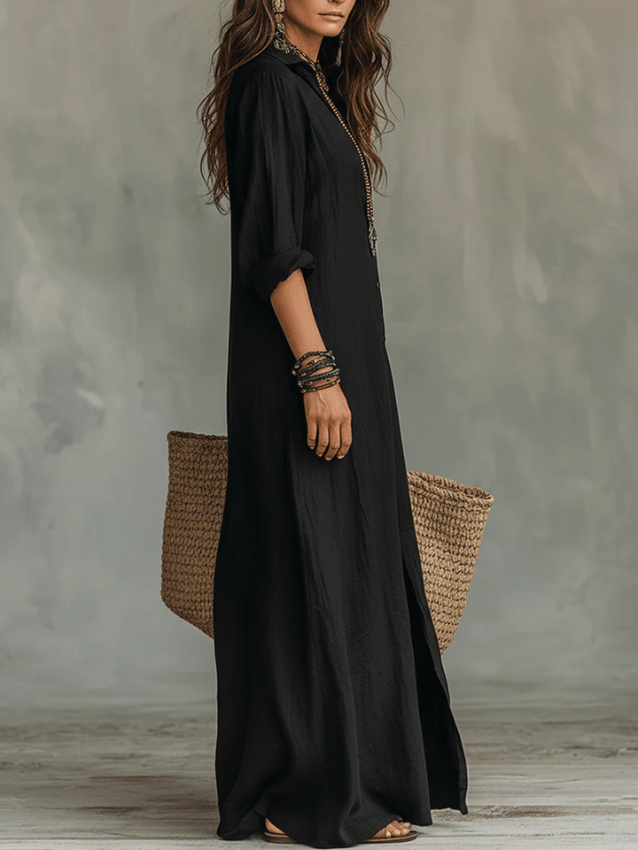 Rhiannon | Relaxed Collared Maxi Dress